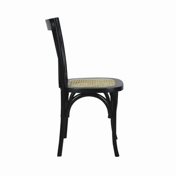 Cassis Traditional X-Back Wood Rattan Dining Chair - JONATHAN Y